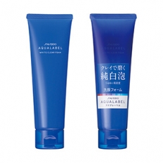 Sữa rửa mặt trắng da Shiseido Aqualabel White Clear Foam màu xanh